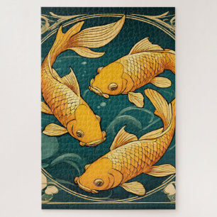 Koi Carp Print 1014 pieza Rompecabezas