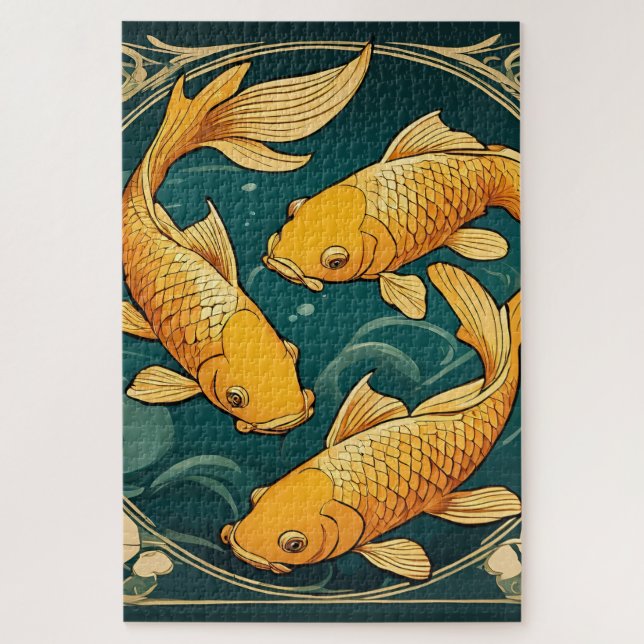 Koi Carp Print 1014 pieza Rompecabezas (Vertical)
