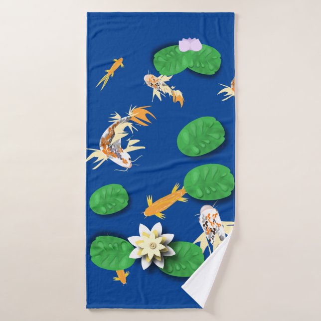 Koi Carp y Water Lily (Toalla de baño)
