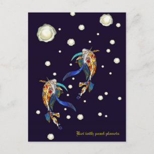 Koi con tarjeta Boda de fantasía de Pearl Planets