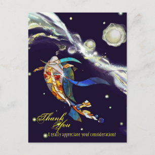 Koi en diseño de fantasía universal gracias postal
