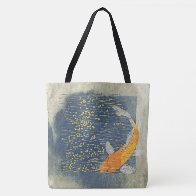 Koi en la bolsa de asas Sunlit del agua (Anverso)