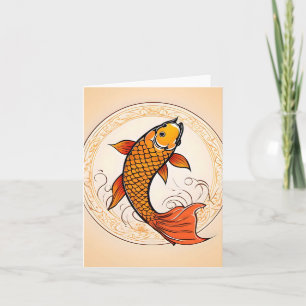 Koi Fish Study F Doble Tarjeta De Saludo