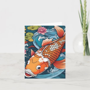 Koi Fish Study I Tarjeta de felicitación doblada