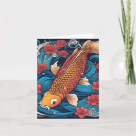 Koi Fish Study K Tarjeta de felicitación doblada