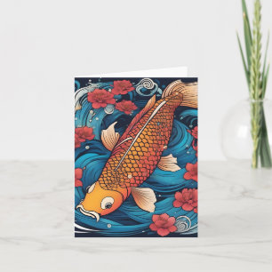 Koi Fish Study K Tarjeta de felicitación doblada