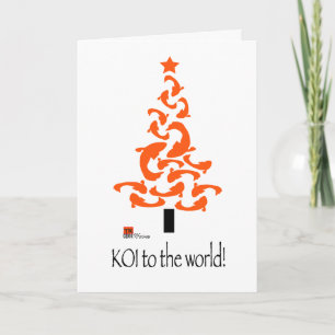 KOI (pescado) al mundo árbol de Navidad blanco