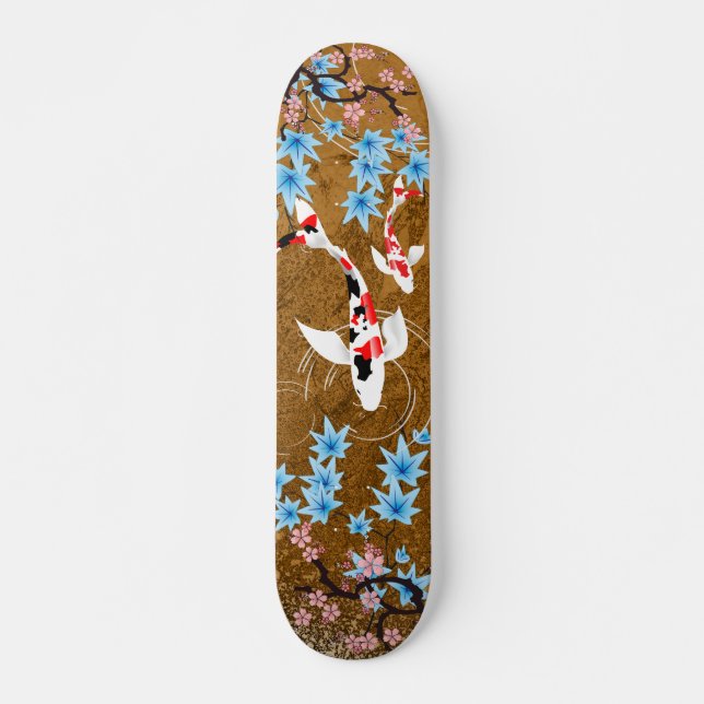 Koi Pond - madera - Skateboard de diseño japonés (Anverso )