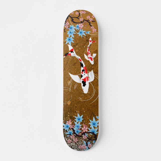 Koi Pond - madera - Skateboard de diseño japonés (Anverso )