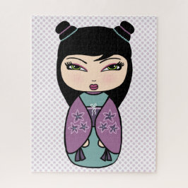 Kokeshi Doll Purple Puzzle