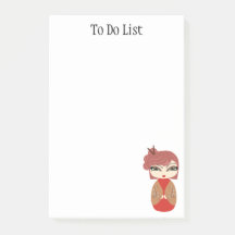 Kokeshi Doll Red 3" x 3" Notas Post-it®