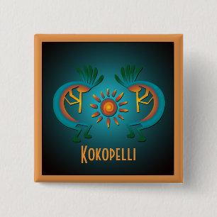Kokopelli con botón Personalizado Sun