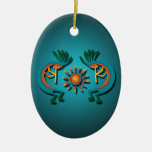 Kokopelli con el adorno navideño de Sun Personaliz