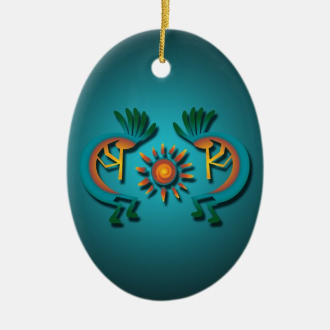 Kokopelli con el adorno navideño de Sun Personaliz (Frente)