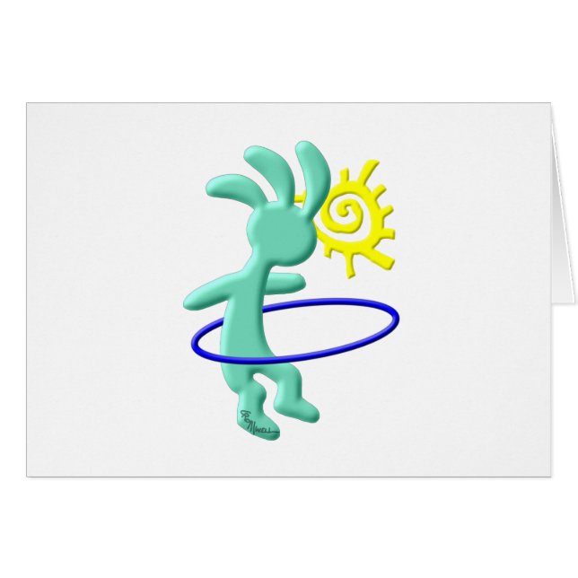 Kokopelli embroma el aro de Hula (Anverso (Horizontal))