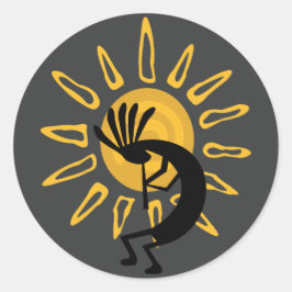 Kokopelli Gold Sun Southwest Pegatina