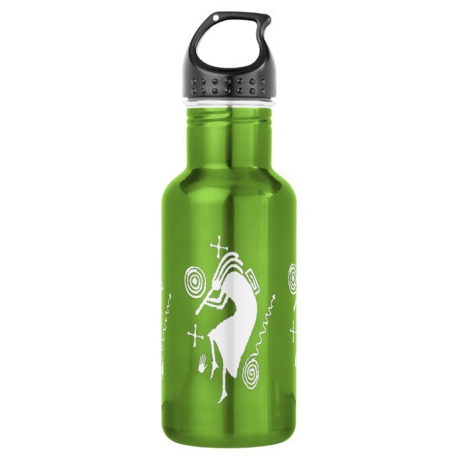 Kokopelli que talla la botella de agua 18oz (Anverso)