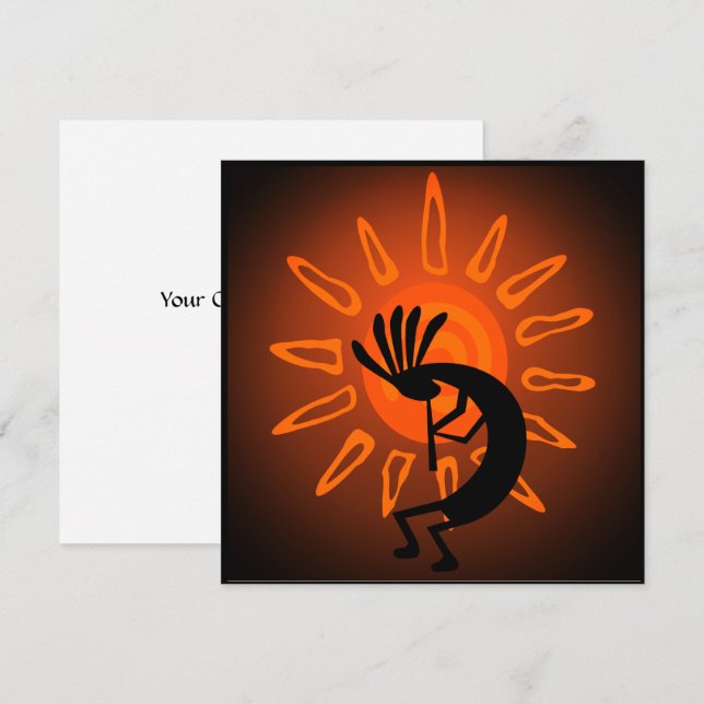 Kokopelli Sun Bronx Sunset Flat Card (Anverso / Reverso)