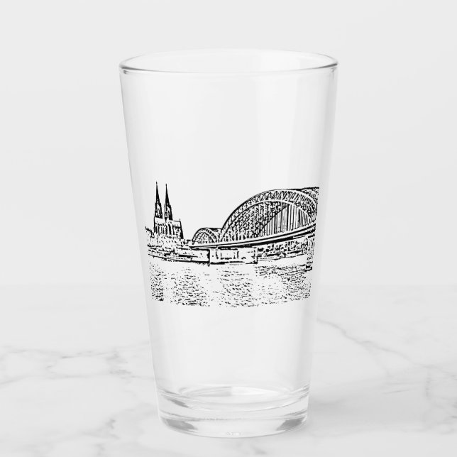 Köln Panorama mit Kölner Dom Trinkglas (Anverso)