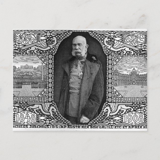 Koloman Moser - Postal con el emperador Franz Jose (Anverso)