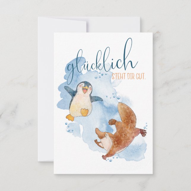 Komplimentkarte glücklich steht dir gut (Anverso)