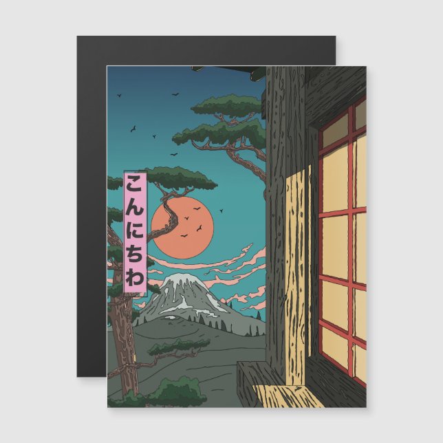 Konnichiwa Atardecer Japonés (Anverso/Reverso)