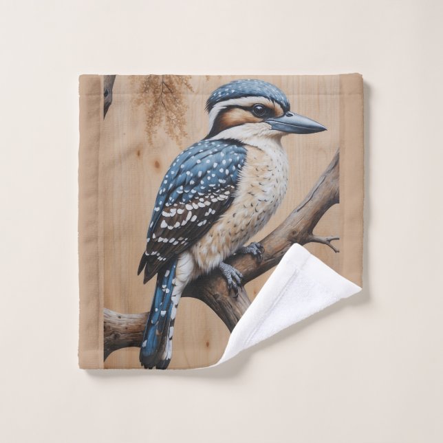Kookaburra azul australiano en un arte de vida sal (Toallita)