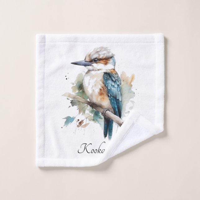 Kookaburra azul verdadero, personalizado (Toallita)