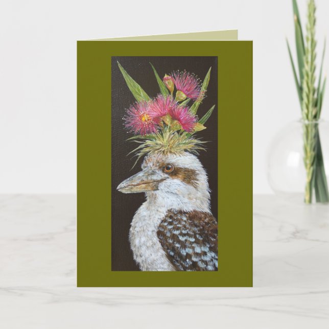 kookaburra con tarjeta eucalyptus (Anverso)