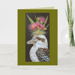 kookaburra con tarjeta eucalyptus