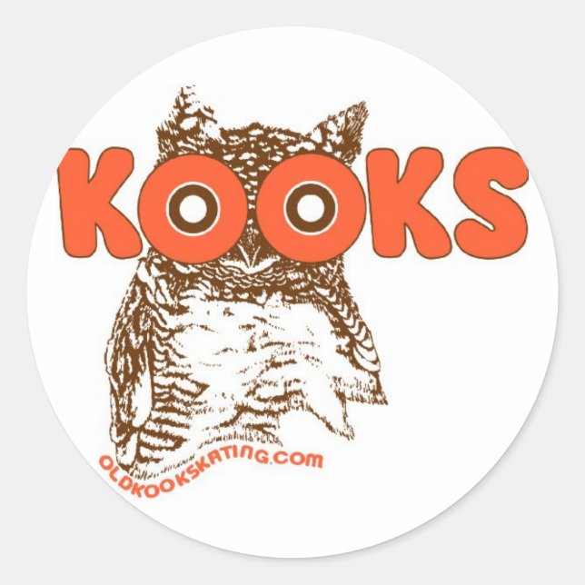 Kooky Owl Round Pegatina (Anverso)