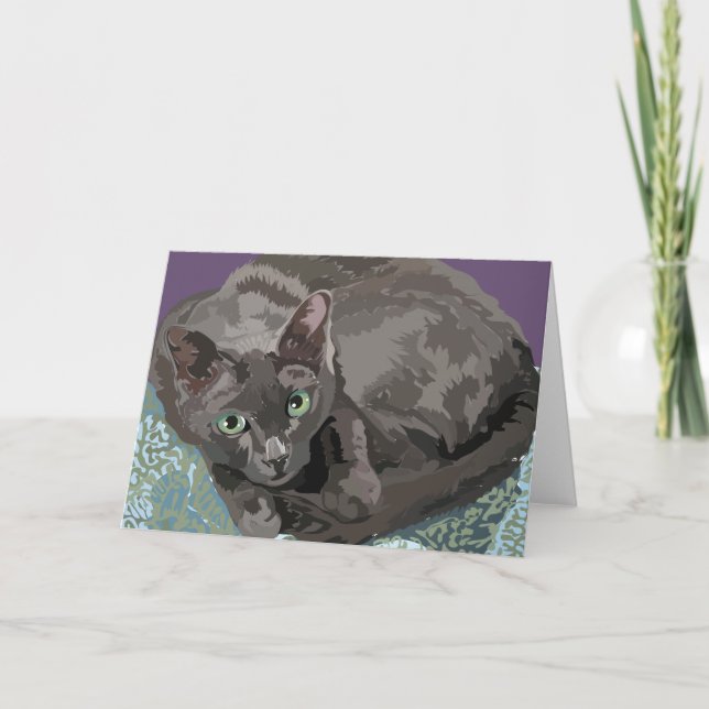 Korat la tarjeta de felicitación del gato de la (Anverso)