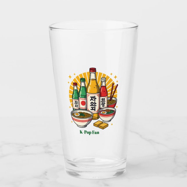 Korean Pop Culture Chest Print T-Shirt Glass (Anverso)