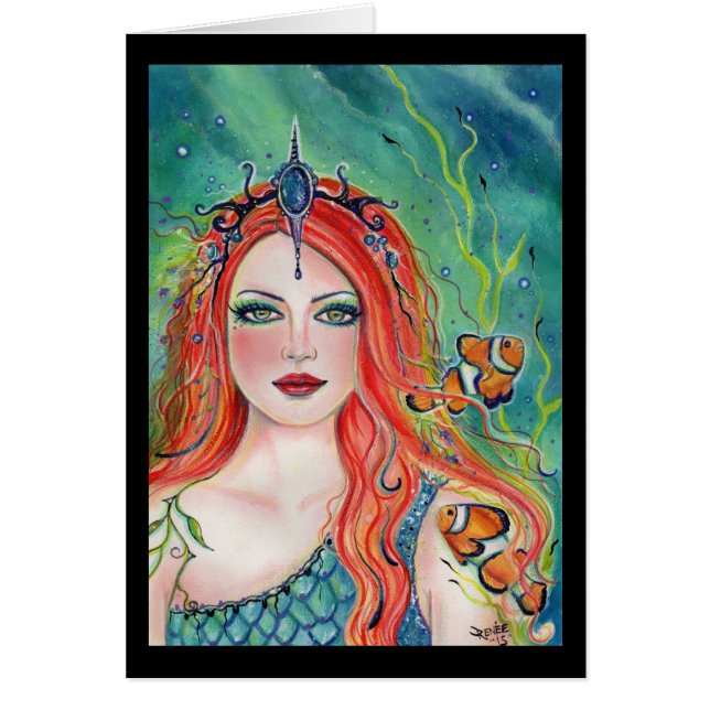 Korynna mermaid with clownfish by Renee Lavoie (Frente)