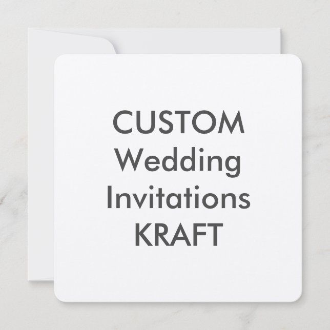 KRAFT 100lb 5,25" invitaciones cuadradas de la (Anverso)