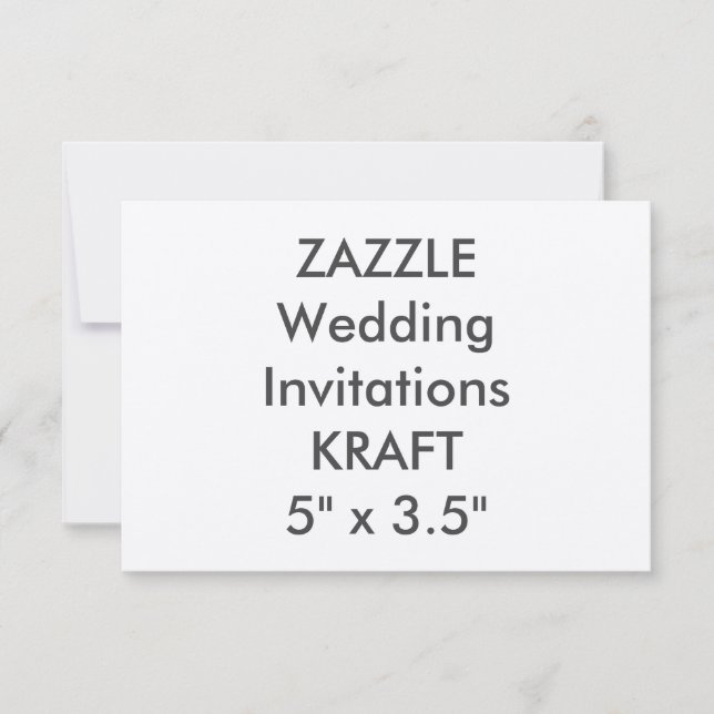 KRAFT 100lb 5" x 3.5" Invitaciones a matrimonio (Anverso)