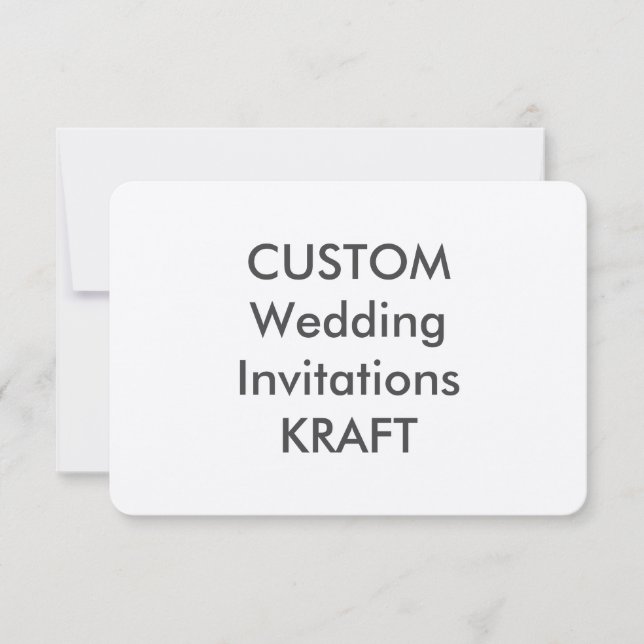 KRAFT 100lb 5" x 3,5" invitaciones de la boda (Anverso)