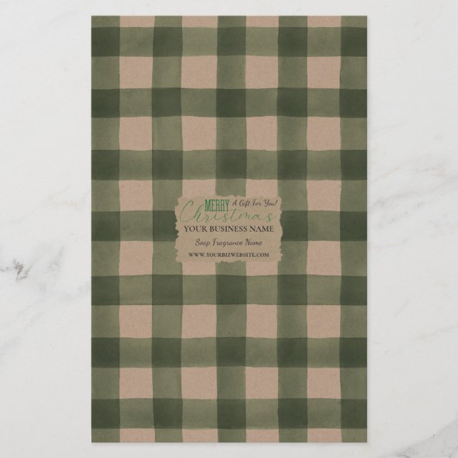 Kraft Buffalo Check Soap Wrap - Papel volante (Frente)