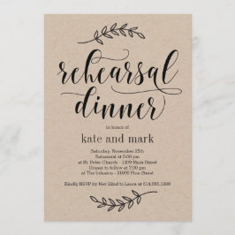 Kraft de invitación a cena de ensayo de elegancia