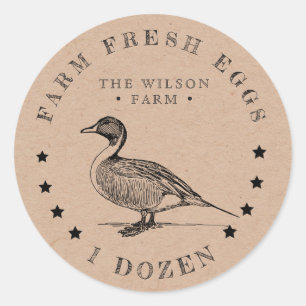 kraft de pato rústico Egg Carton Pegatina