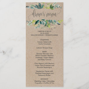 Kraft Foliage Dinner Menu Card