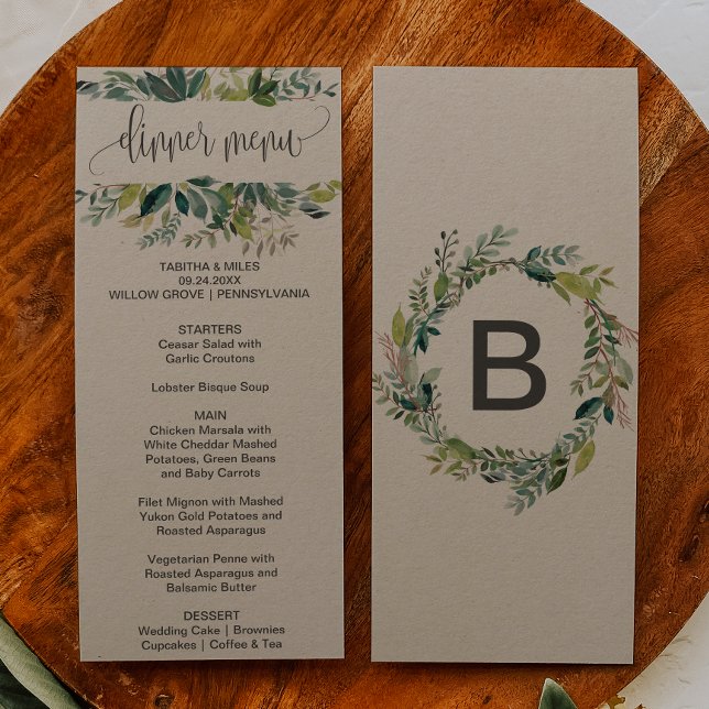 Kraft Foliage Dinner Menu Card (Subido por el creador)