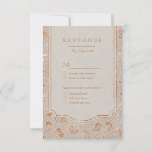 Kraft gold Lace boda rústica de campo RSVP
