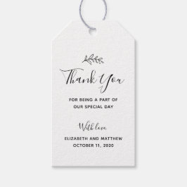 Kraft gracias. Boda rústica. Etiqueta de regalo se