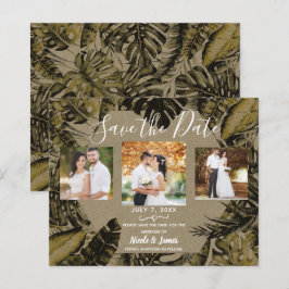 Kraft Hojas de Palma Tropicales de Boda Save the D