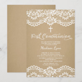 Kraft Lace Moderno: Primera invitación a la Santa 