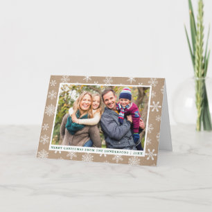 Kraft Merry. Foto de navidad de copas de nieve se