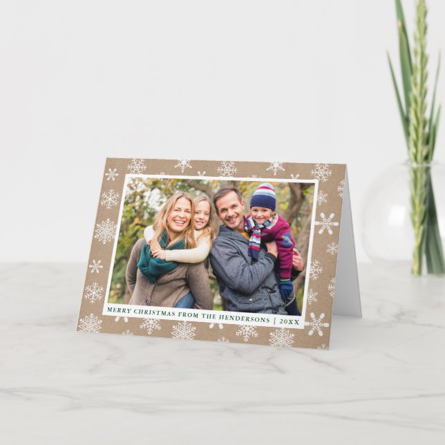 Kraft Merry. Foto de navidad de copas de nieve se  (Anverso)