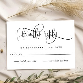 Kraft, moderna Rustica, Tarjeta RSVP de Boda Scrip