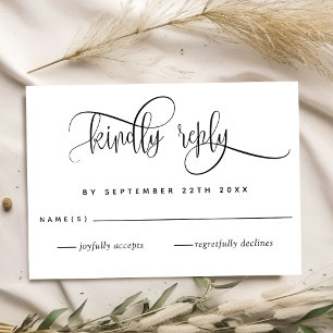 Kraft, moderna Rustica, Tarjeta RSVP de Boda Scrip